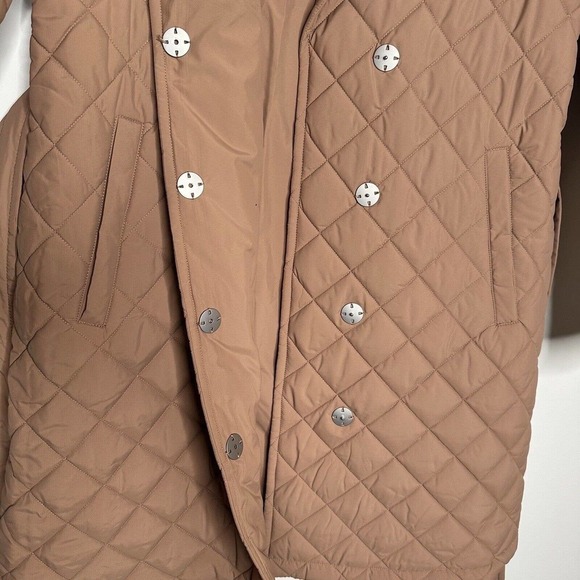 NWT Soia & Kyo Amara Quilted Coat Jacket Tie Belt Clay Women's Size Small Petite - Picture 8 of 9
